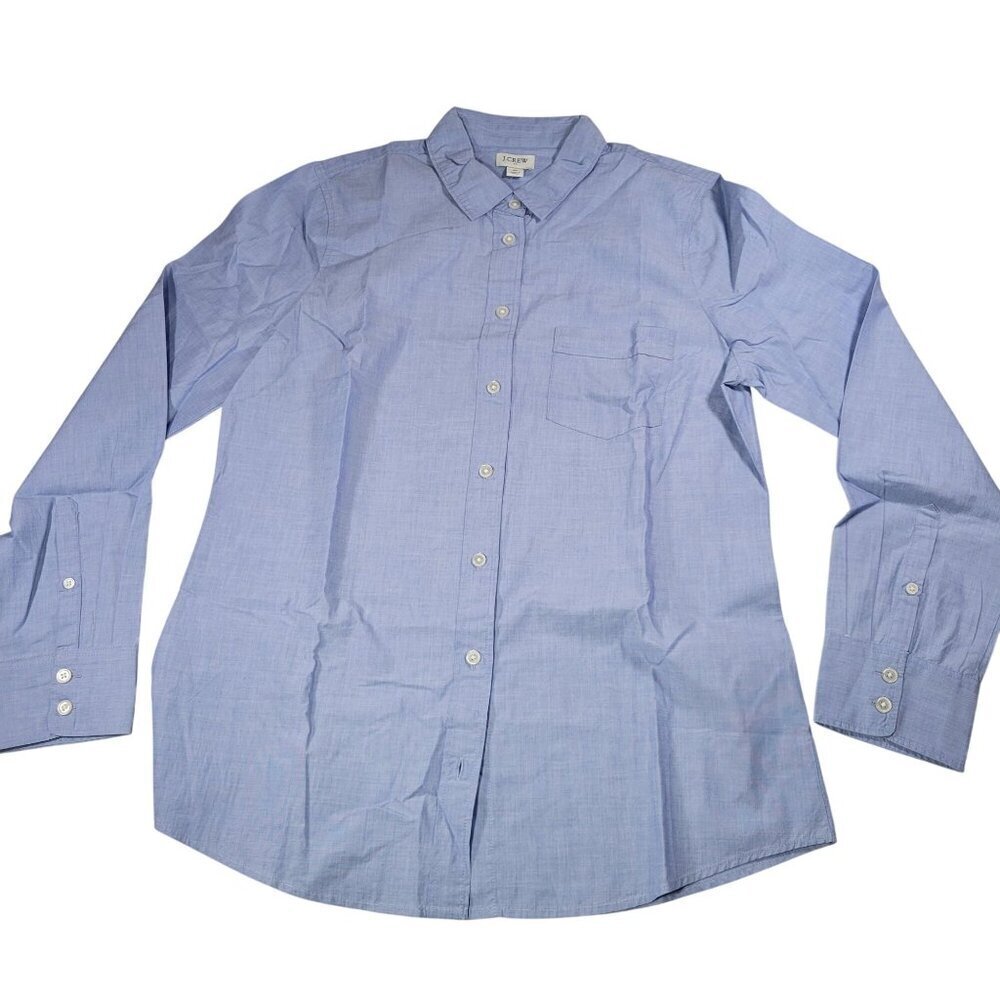 J.Crew Mens Light Blue Button-Up Long Sleeve Shirt M 100% Cotton Slim Fit